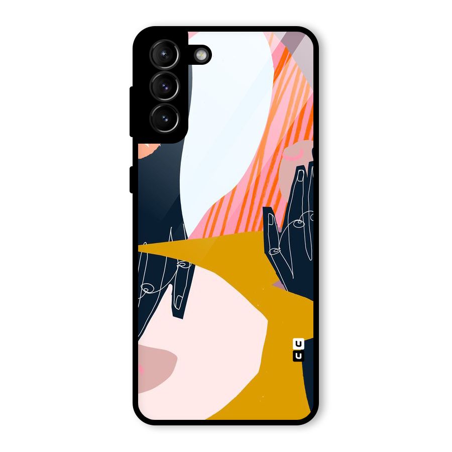 Abstract Hands Glass Back Case for Galaxy S21 Plus
