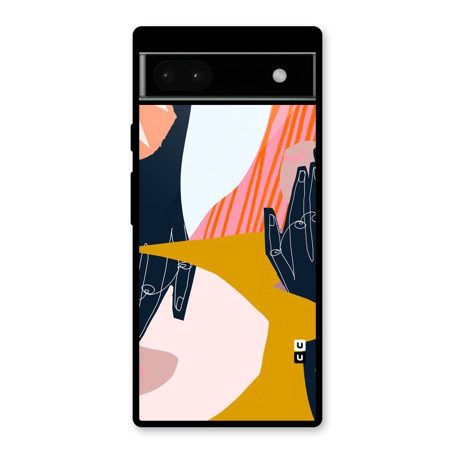 Abstract Hands Glass Back Case for Google Pixel 6a