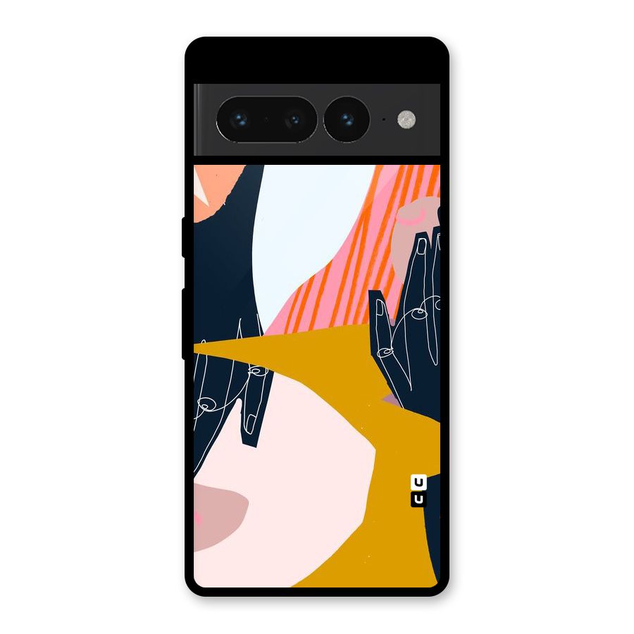Abstract Hands Glass Back Case for Google Pixel 7 Pro