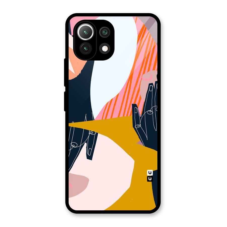 Abstract Hands Glass Back Case for Mi 11 Lite
