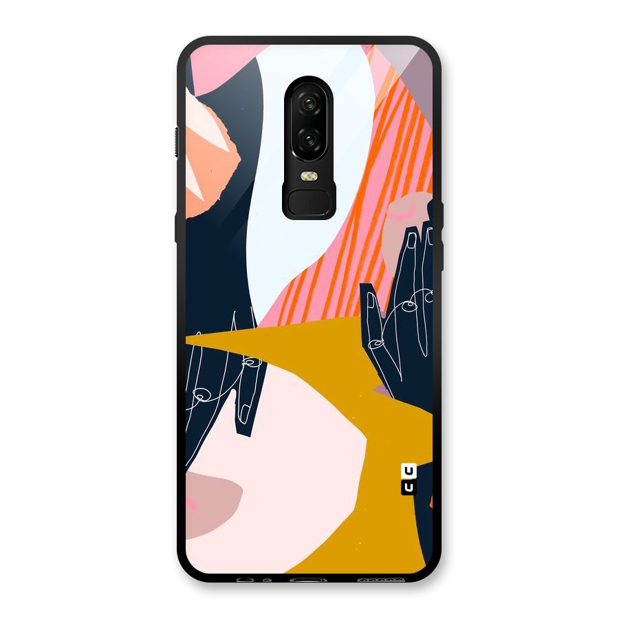 Abstract Hands Glass Back Case for OnePlus 6
