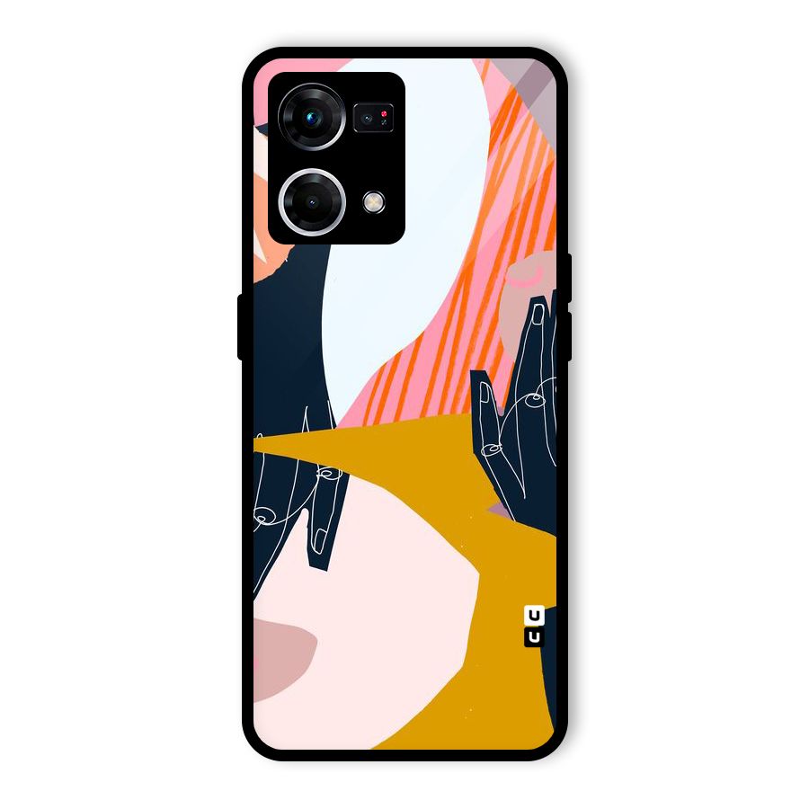 Abstract Hands Glass Back Case for Oppo F21 Pro 5G