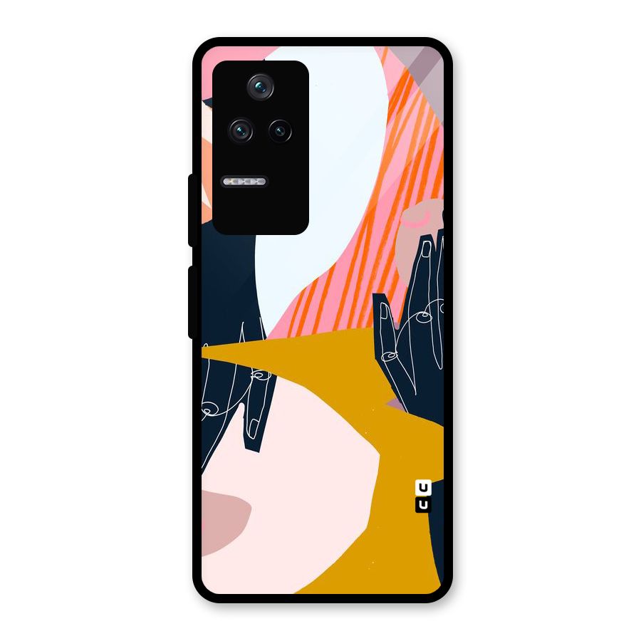 Abstract Hands Glass Back Case for Poco F4 5G