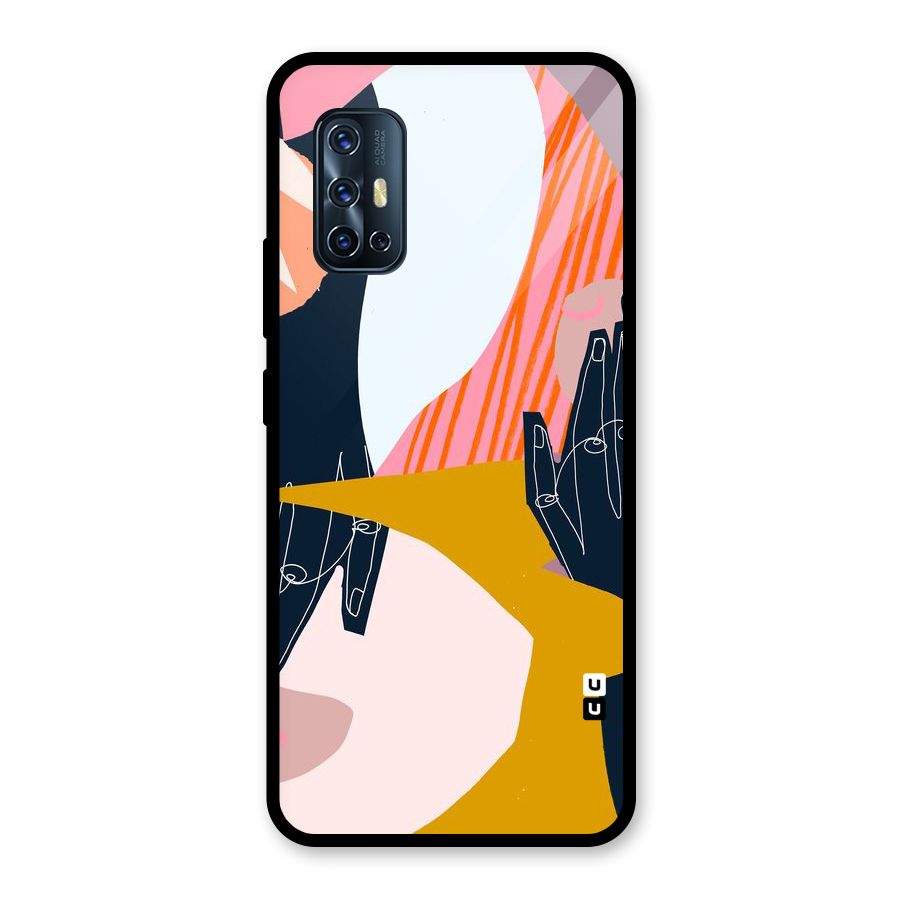 Abstract Hands Glass Back Case for Vivo V17