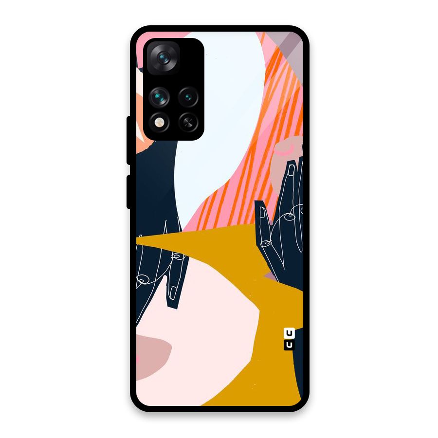 Abstract Hands Glass Back Case for Xiaomi 11i HyperCharge 5G
