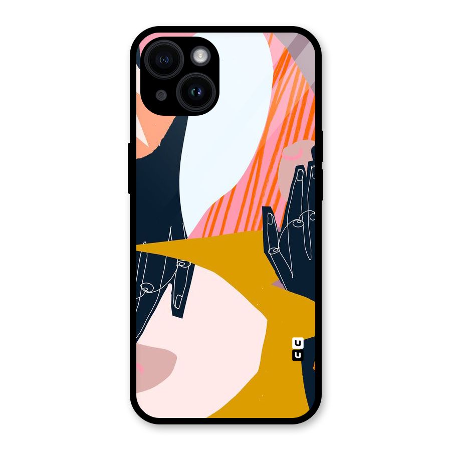 Abstract Hands Glass Back Case for iPhone 14