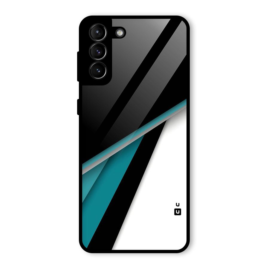Abstract Lines Of Blue Glass Back Case for Galaxy S21 Plus