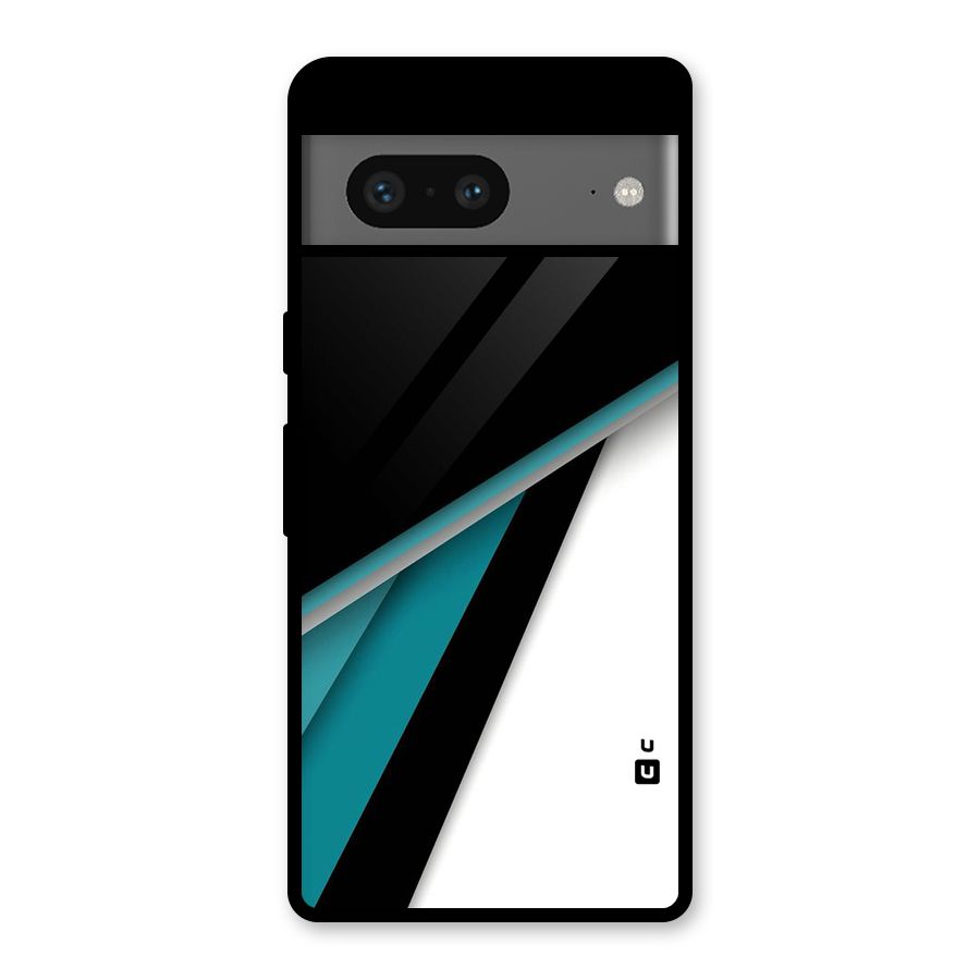 Abstract Lines Of Blue Glass Back Case for Google Pixel 7