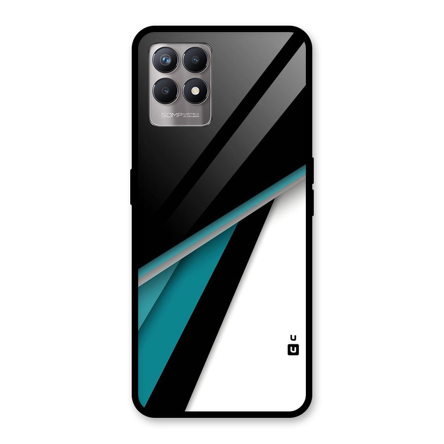 Abstract Lines Of Blue Glass Back Case for Realme 8i