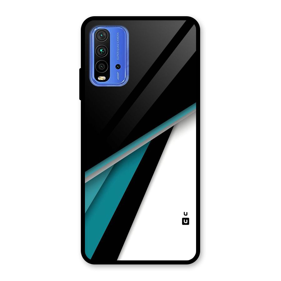 Abstract Lines Of Blue Glass Back Case for Redmi 9 Power
