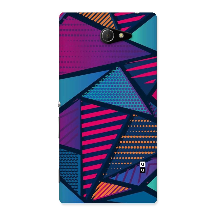 Abstract Lines Polka Back Case for Sony Xperia M2