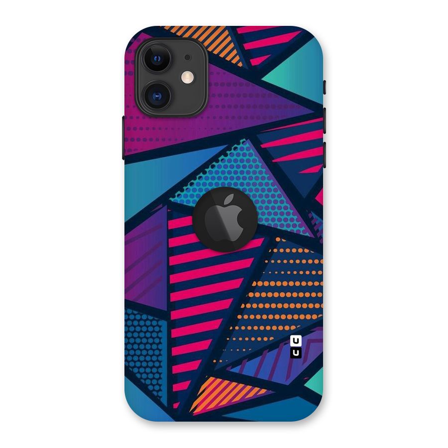 Abstract Lines Polka Back Case for iPhone 11 Logo Cut