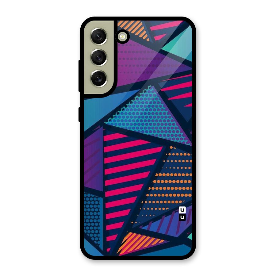 Abstract Lines Polka Glass Back Case for Galaxy S21 FE 5G