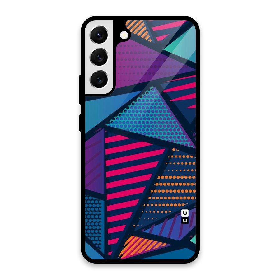 Abstract Lines Polka Glass Back Case for Galaxy S22 Plus 5G
