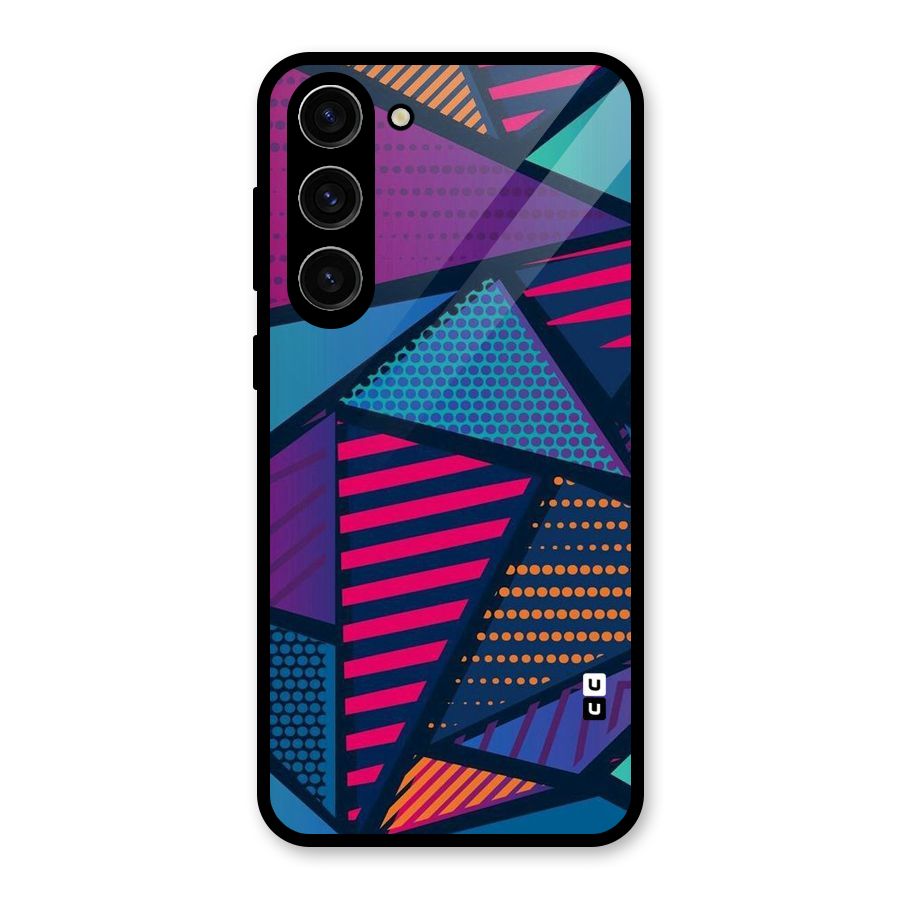 Abstract Lines Polka Glass Back Case for Galaxy S23 Plus