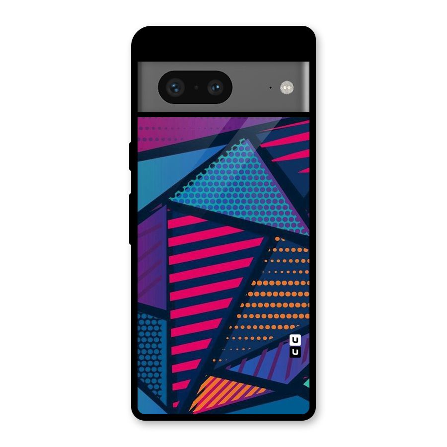 Abstract Lines Polka Glass Back Case for Google Pixel 7