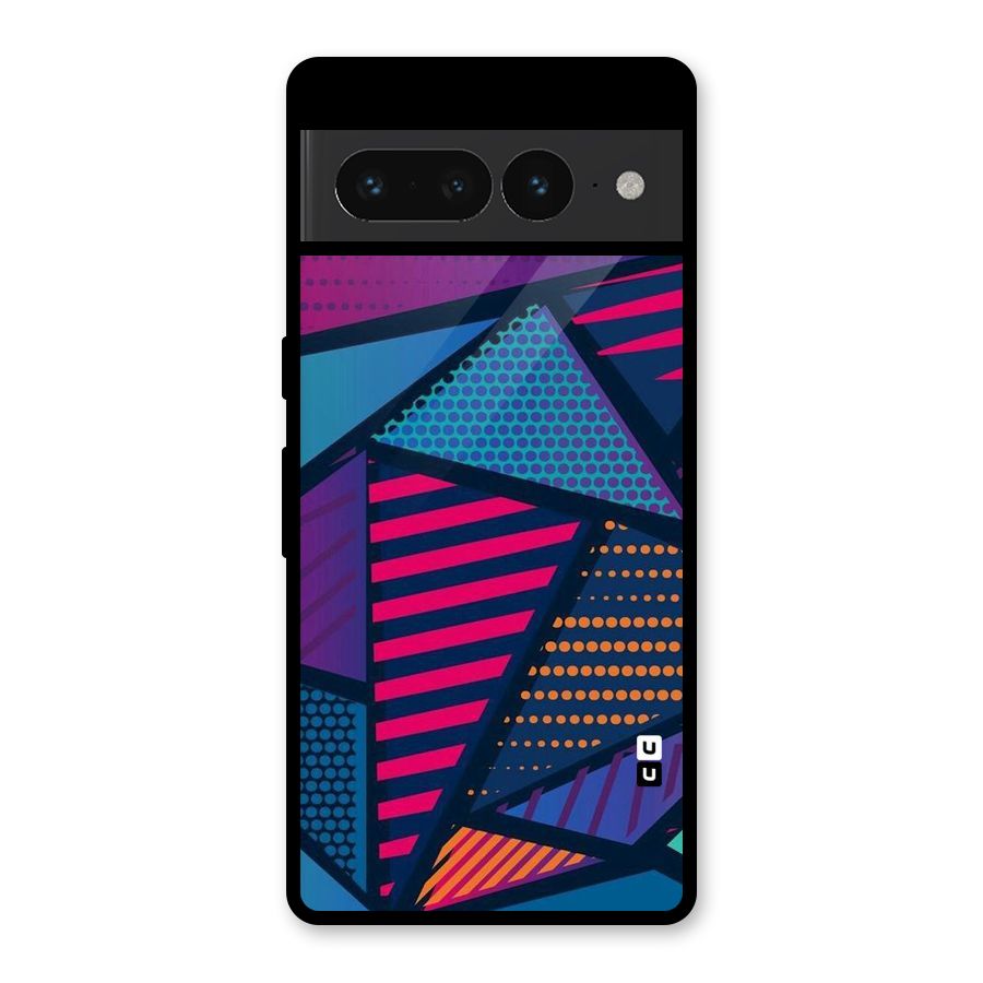 Abstract Lines Polka Glass Back Case for Google Pixel 7 Pro