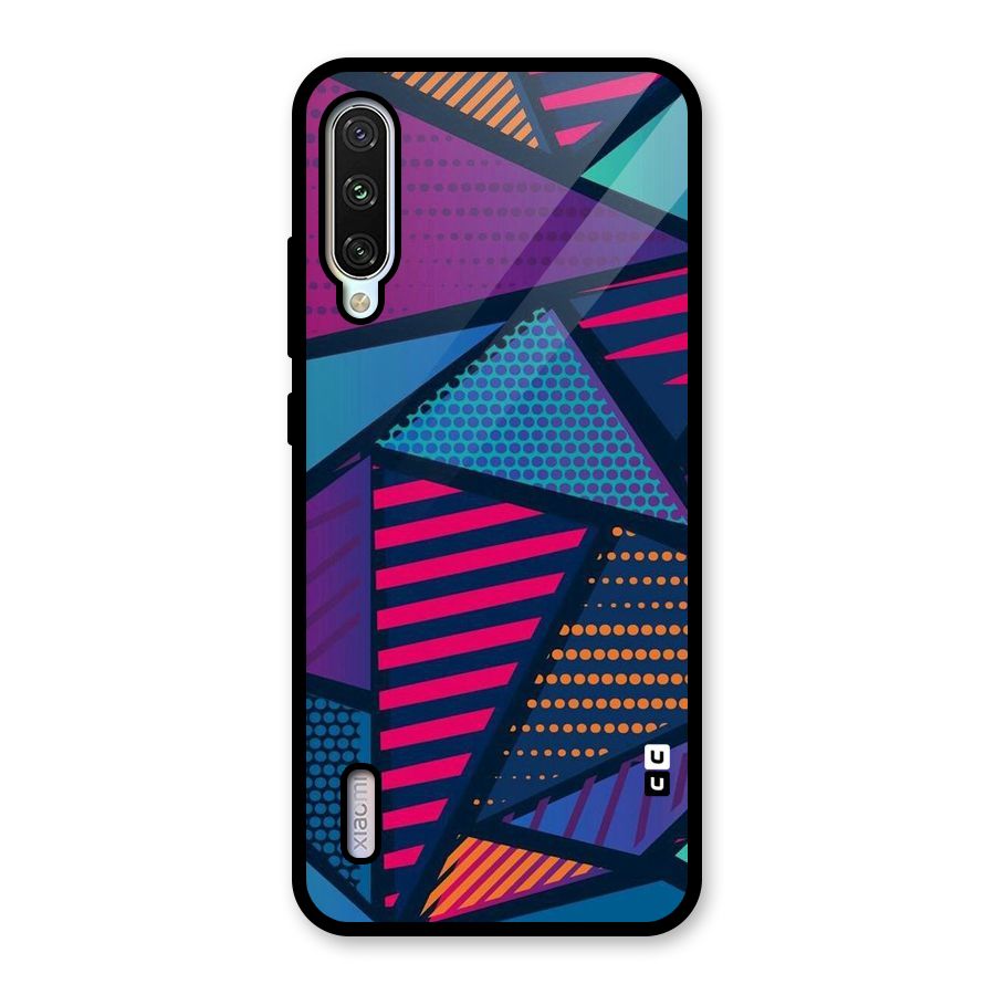 Abstract Lines Polka Glass Back Case for Mi A3