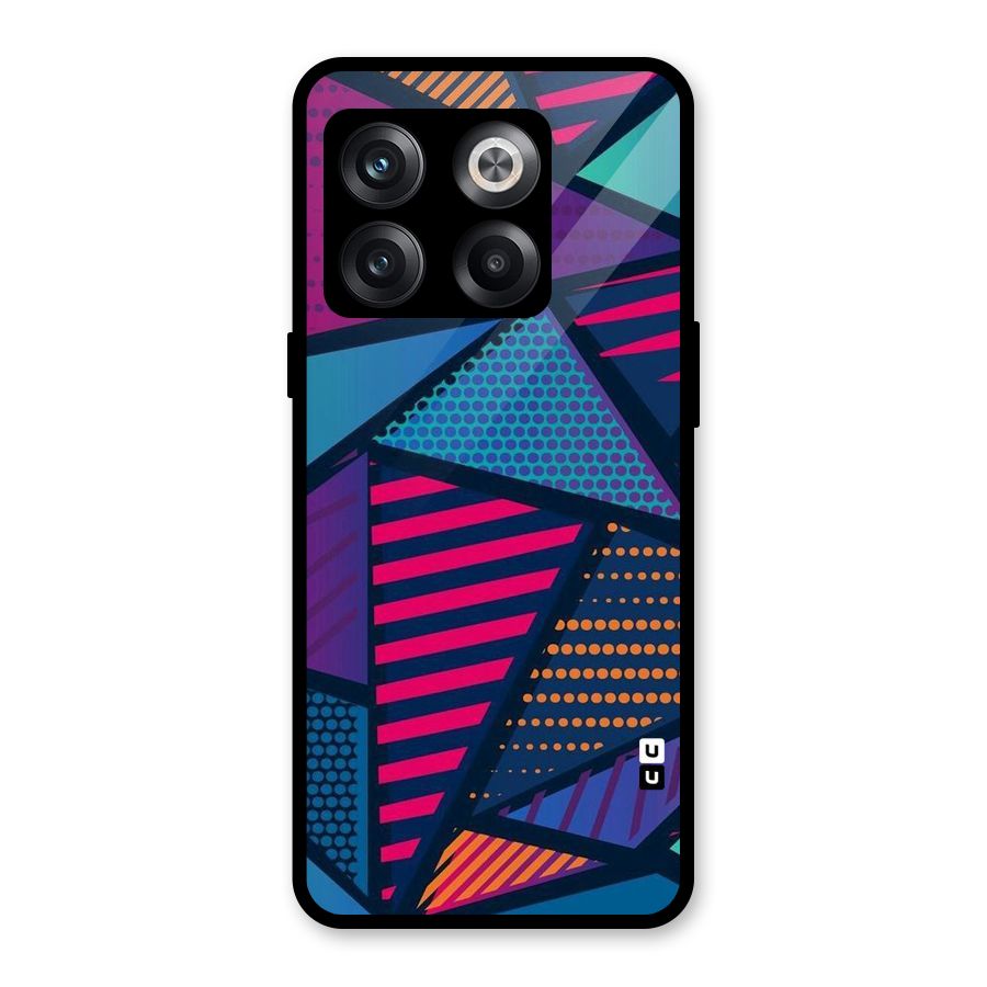 Abstract Lines Polka Glass Back Case for OnePlus 10T