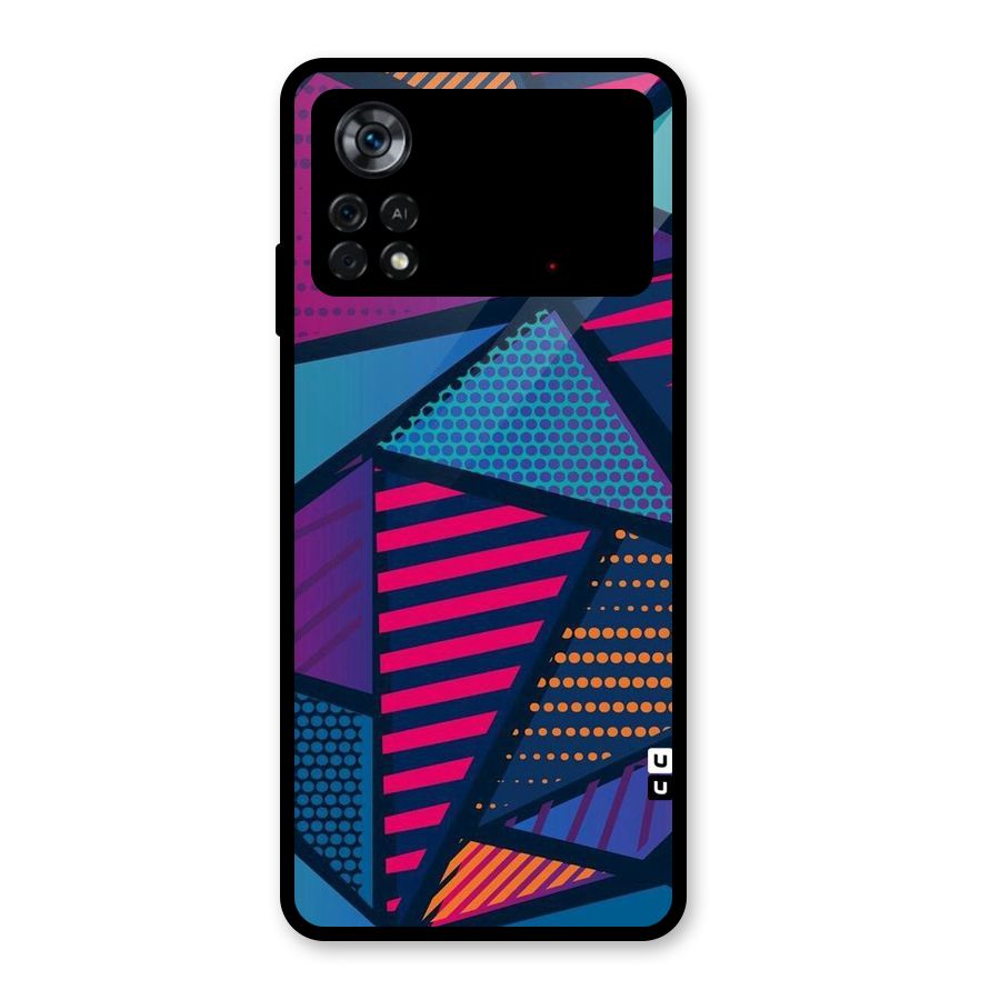 Abstract Lines Polka Glass Back Case for Poco X4 Pro 5G