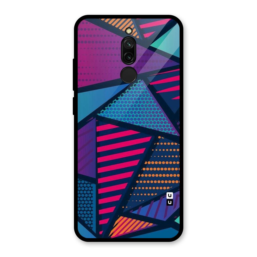 Abstract Lines Polka Glass Back Case for Redmi 8
