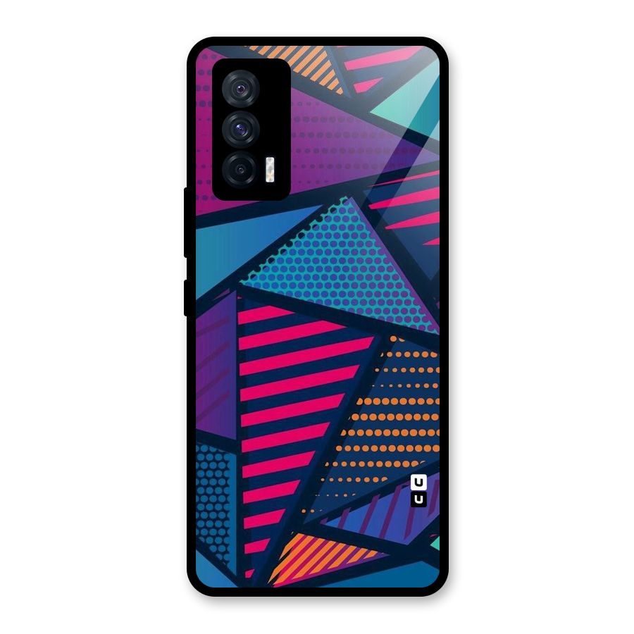 Abstract Lines Polka Glass Back Case for Vivo iQOO 7 5G