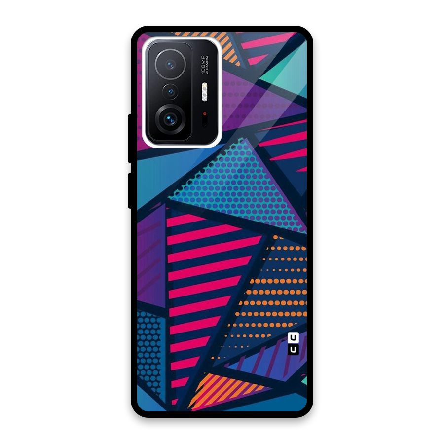 Abstract Lines Polka Glass Back Case for Xiaomi 11T Pro