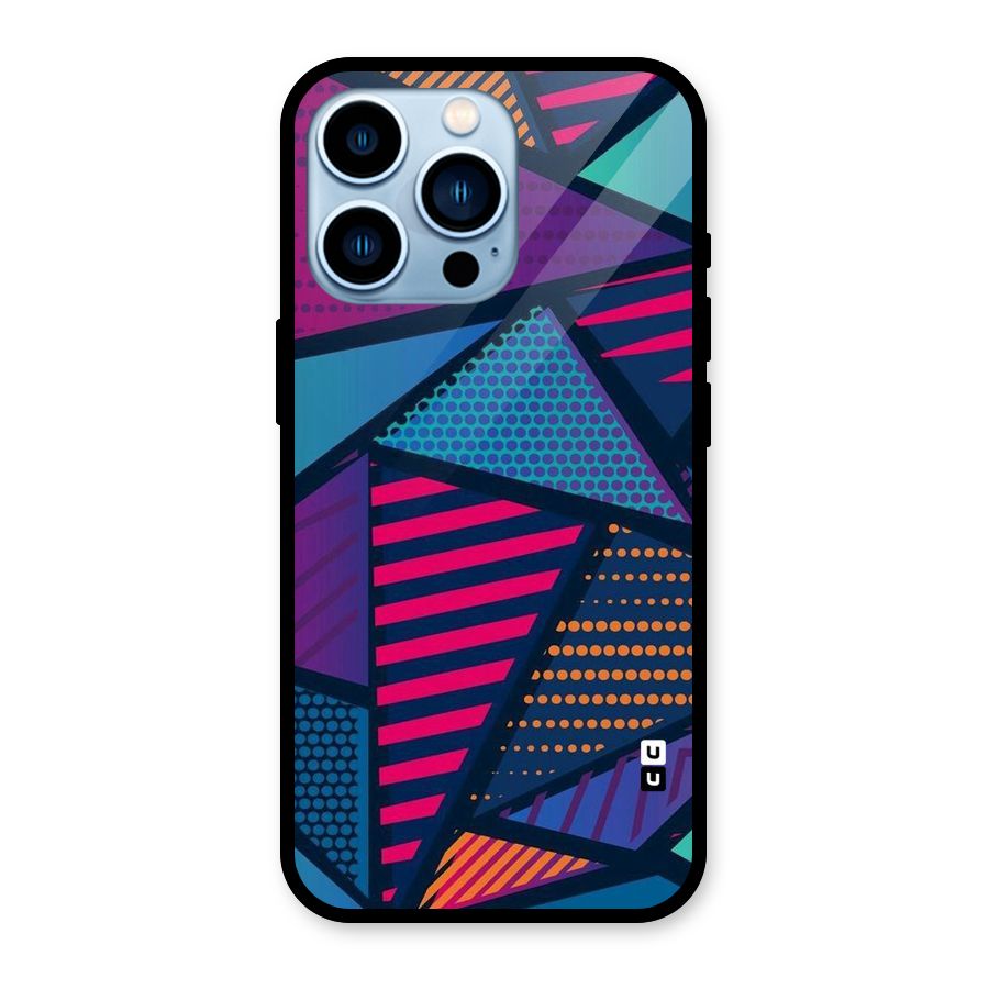 Abstract Lines Polka Glass Back Case for iPhone 13 Pro