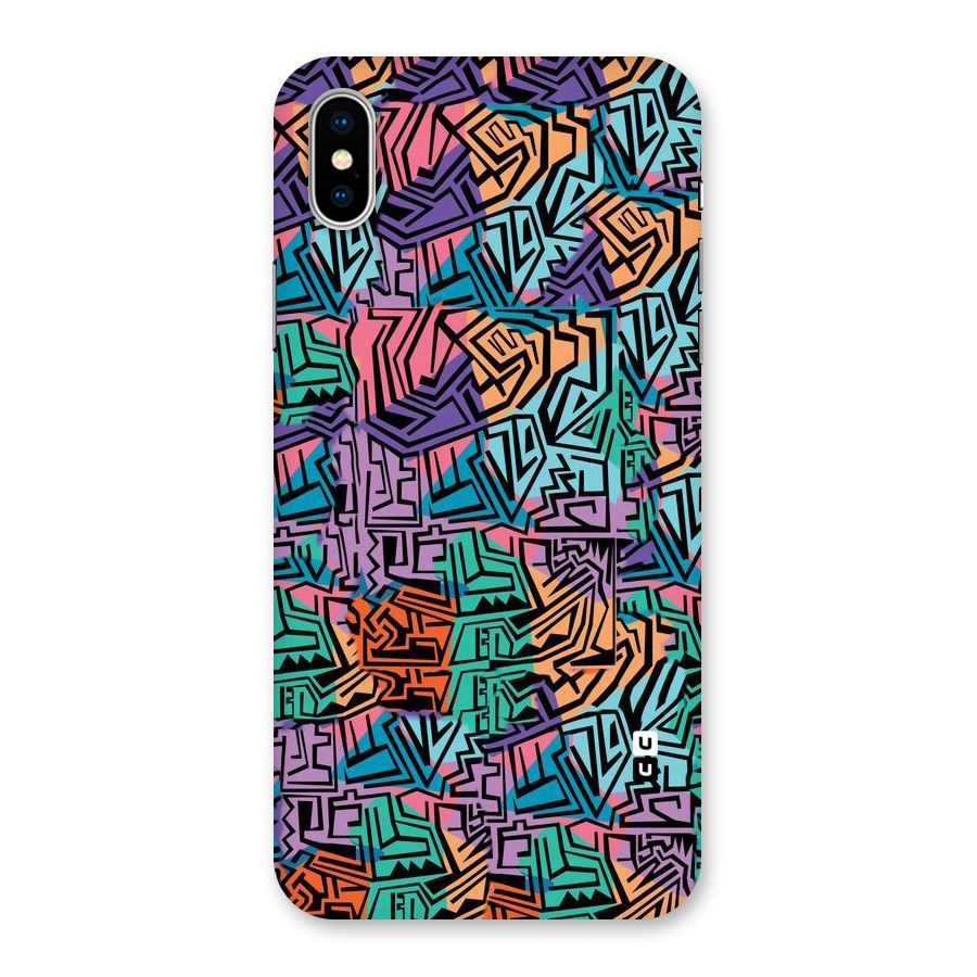 Abstract Lining Colors Back Case for iPhone XS