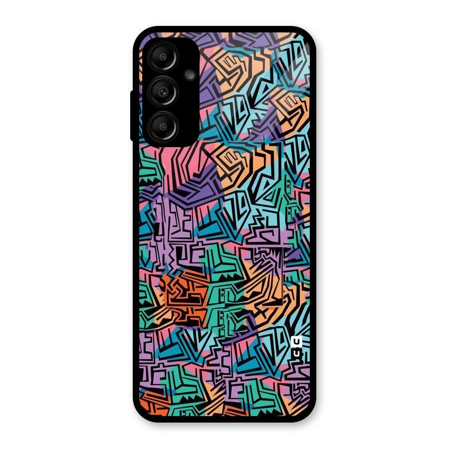 Abstract Lining Colors Glass Back Case for Galaxy A14 5G