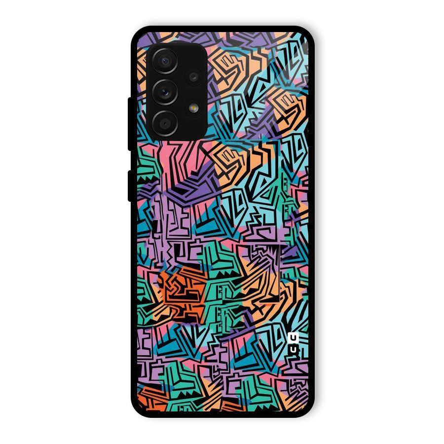 Abstract Lining Colors Glass Back Case for Galaxy A53 5G