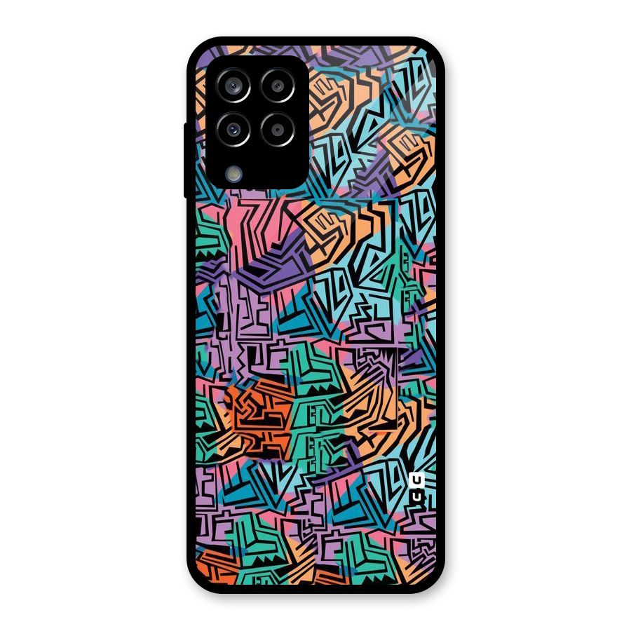 Abstract Lining Colors Glass Back Case for Galaxy M33