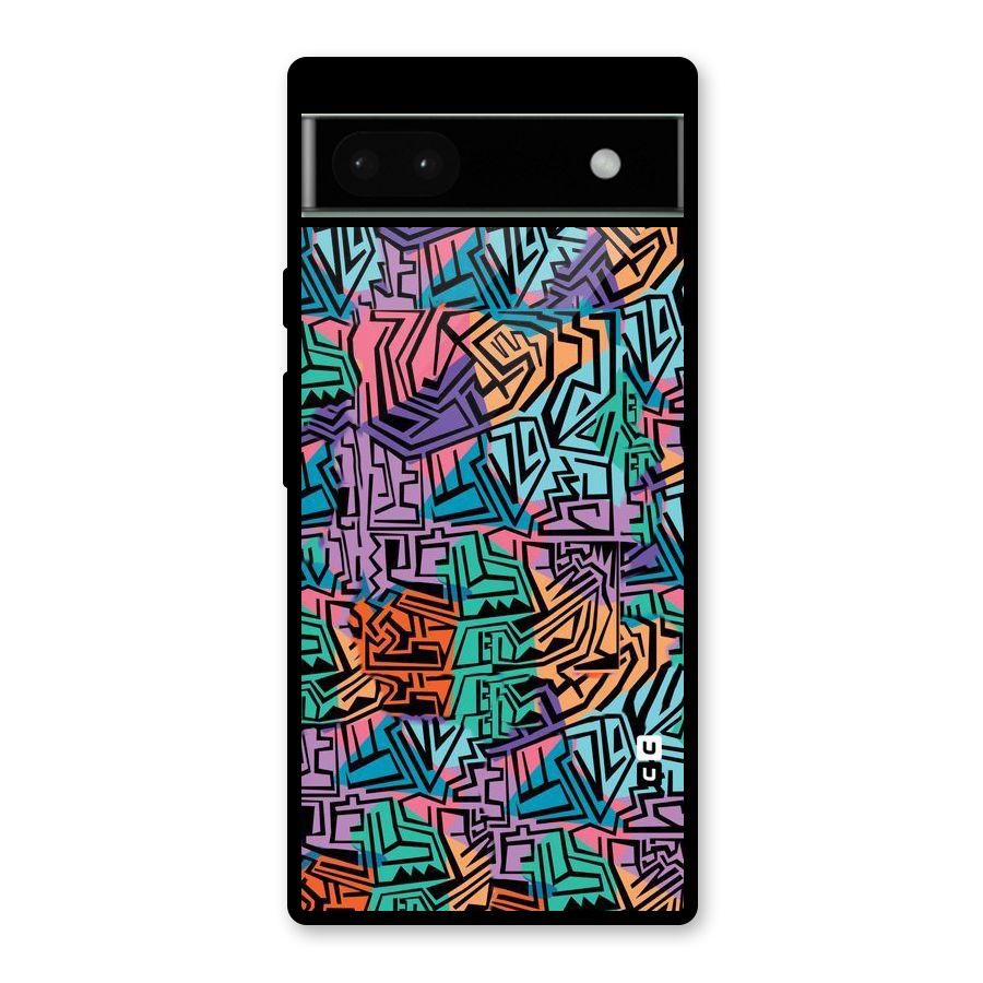 Abstract Lining Colors Glass Back Case for Google Pixel 6a