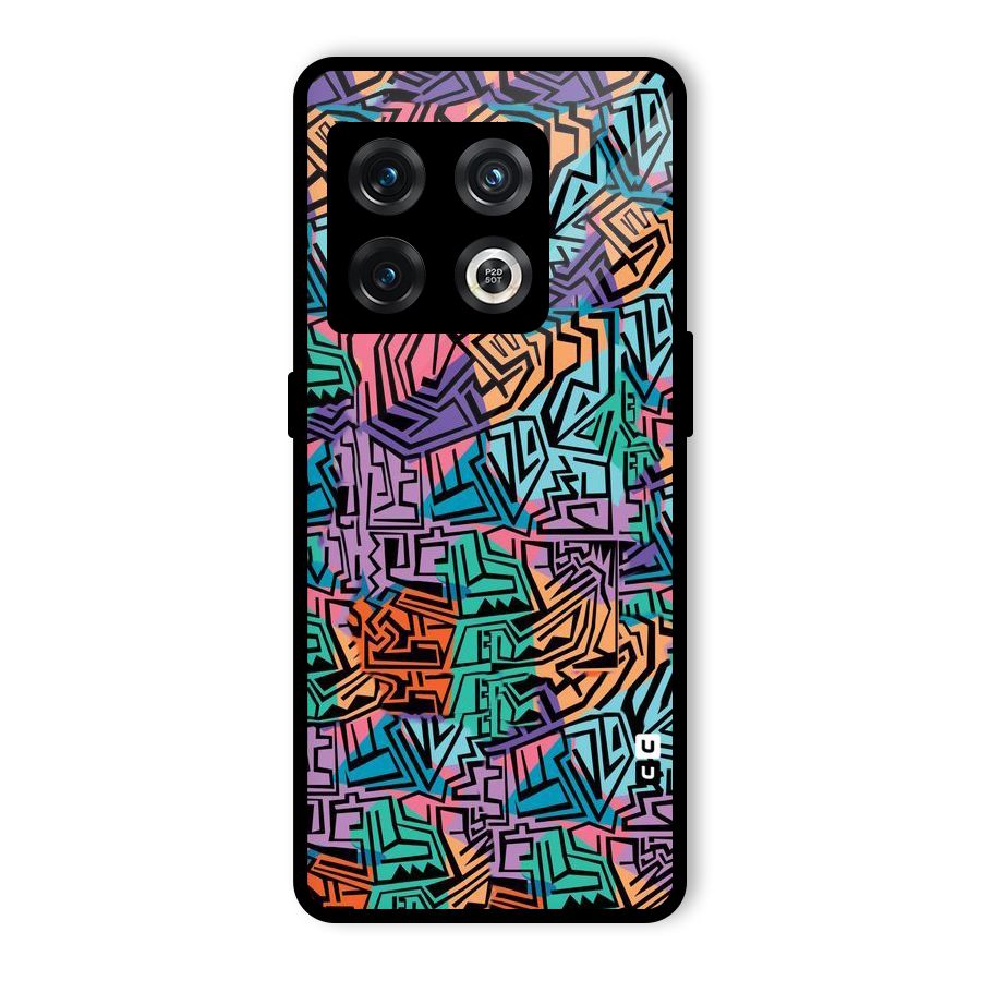 Abstract Lining Colors Glass Back Case for OnePlus 10 Pro 5G