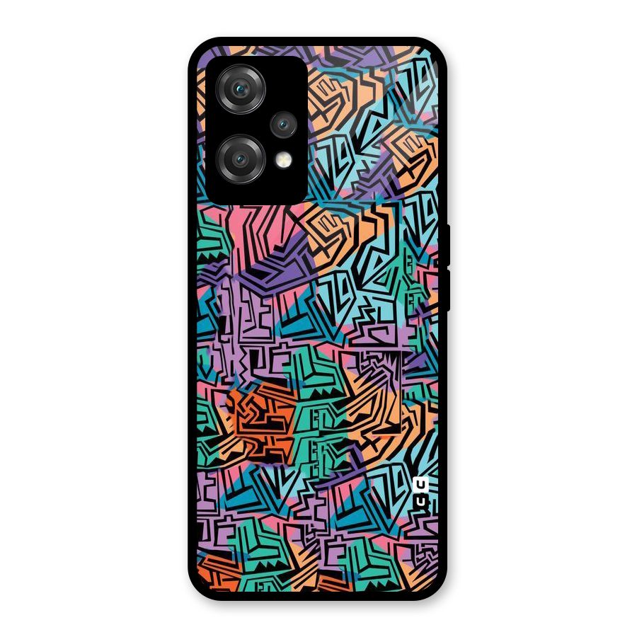 Abstract Lining Colors Glass Back Case for OnePlus Nord CE 2 Lite 5G