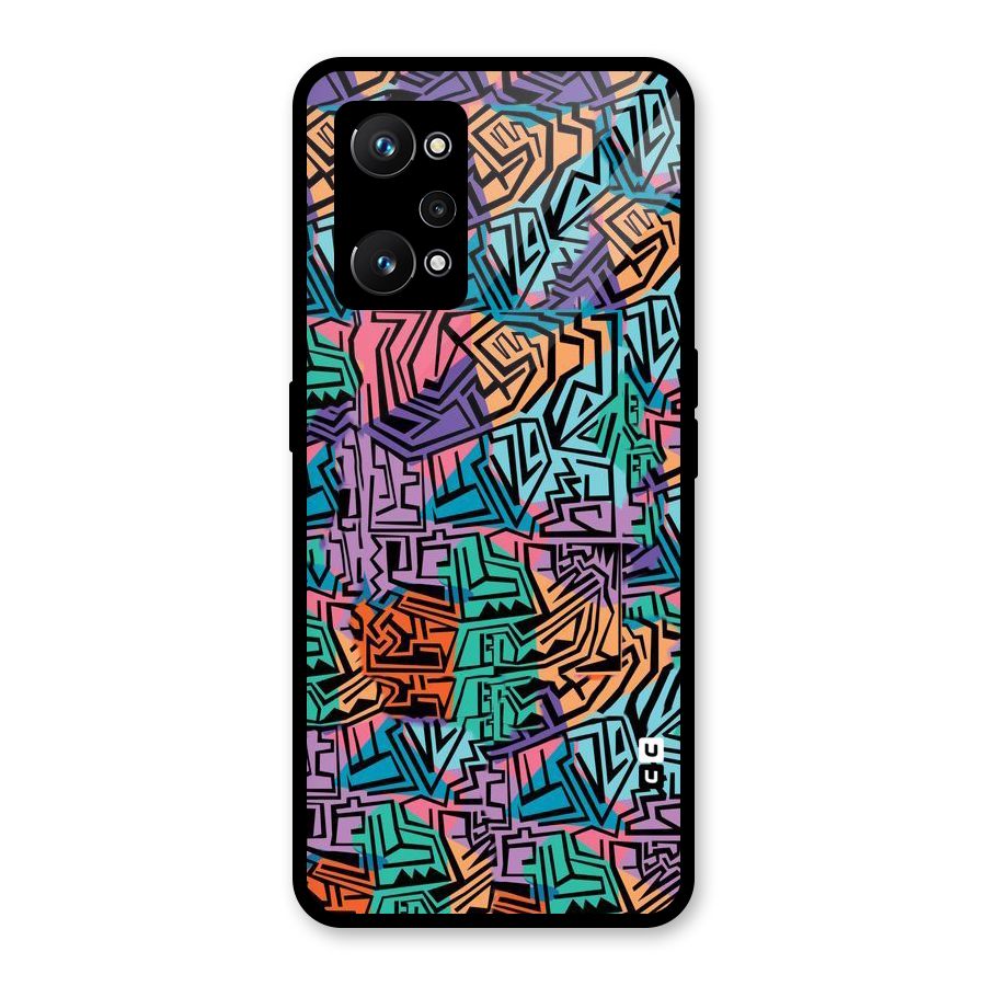 Abstract Lining Colors Glass Back Case for Realme GT Neo 3T
