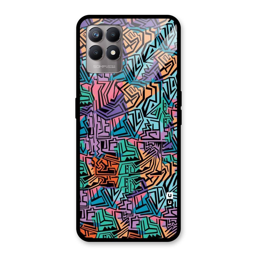 Abstract Lining Colors Glass Back Case for Realme Narzo 50