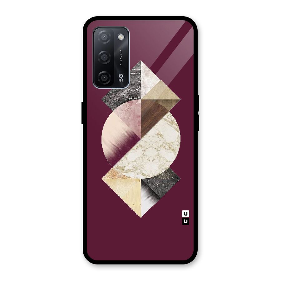 Abstract Marble Pattern Glass Back Case for Oppo A53s 5G