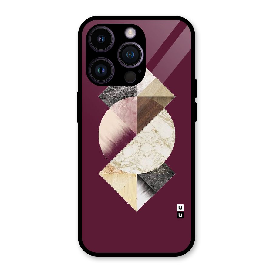 Abstract Marble Pattern Glass Back Case for iPhone 14 Pro
