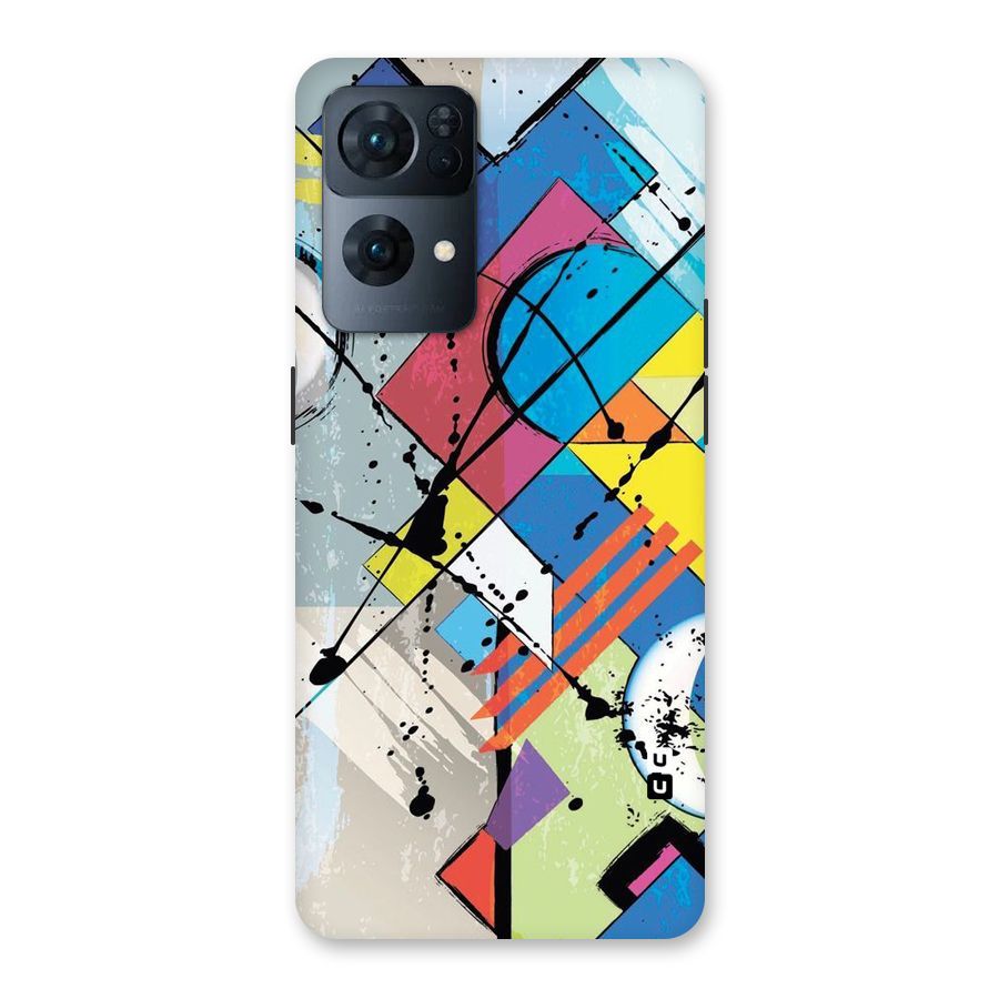 Abstract Paint Shape Back Case for Oppo Reno7 Pro 5G