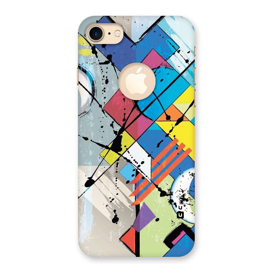 Abstract Paint Shape Back Case for iPhone 7 Logo Cut
