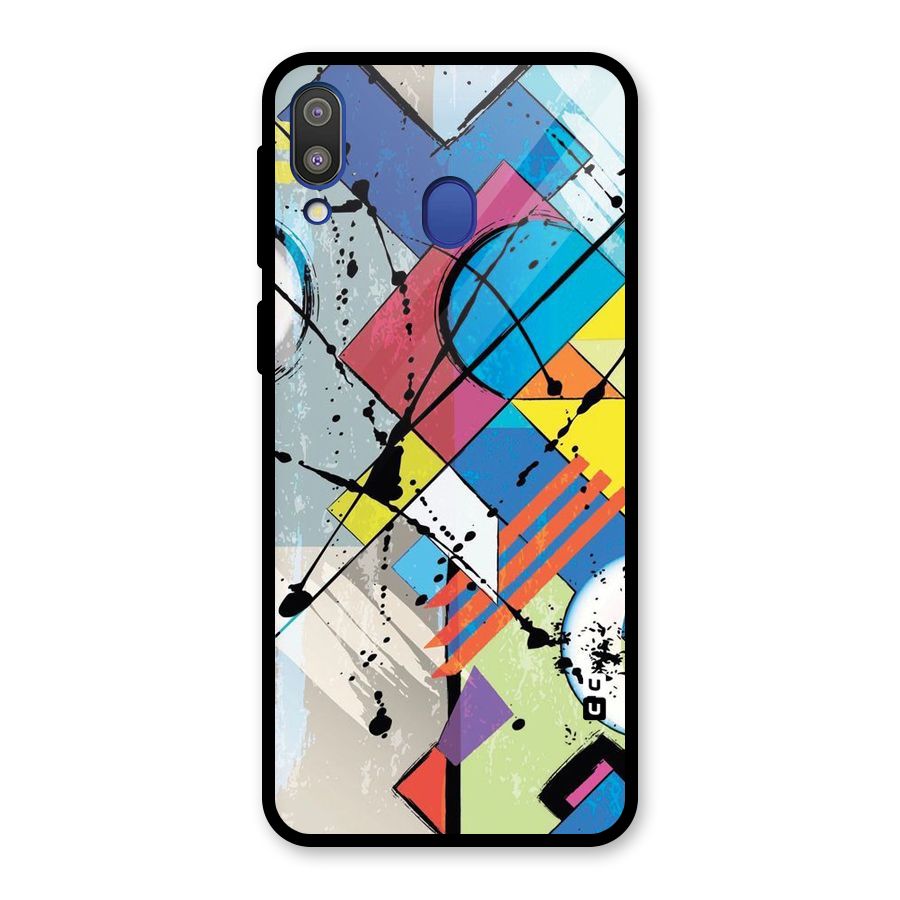 Abstract Paint Shape Glass Back Case for Galaxy M20