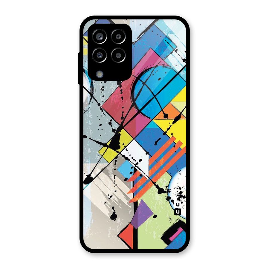 Abstract Paint Shape Glass Back Case for Galaxy M33