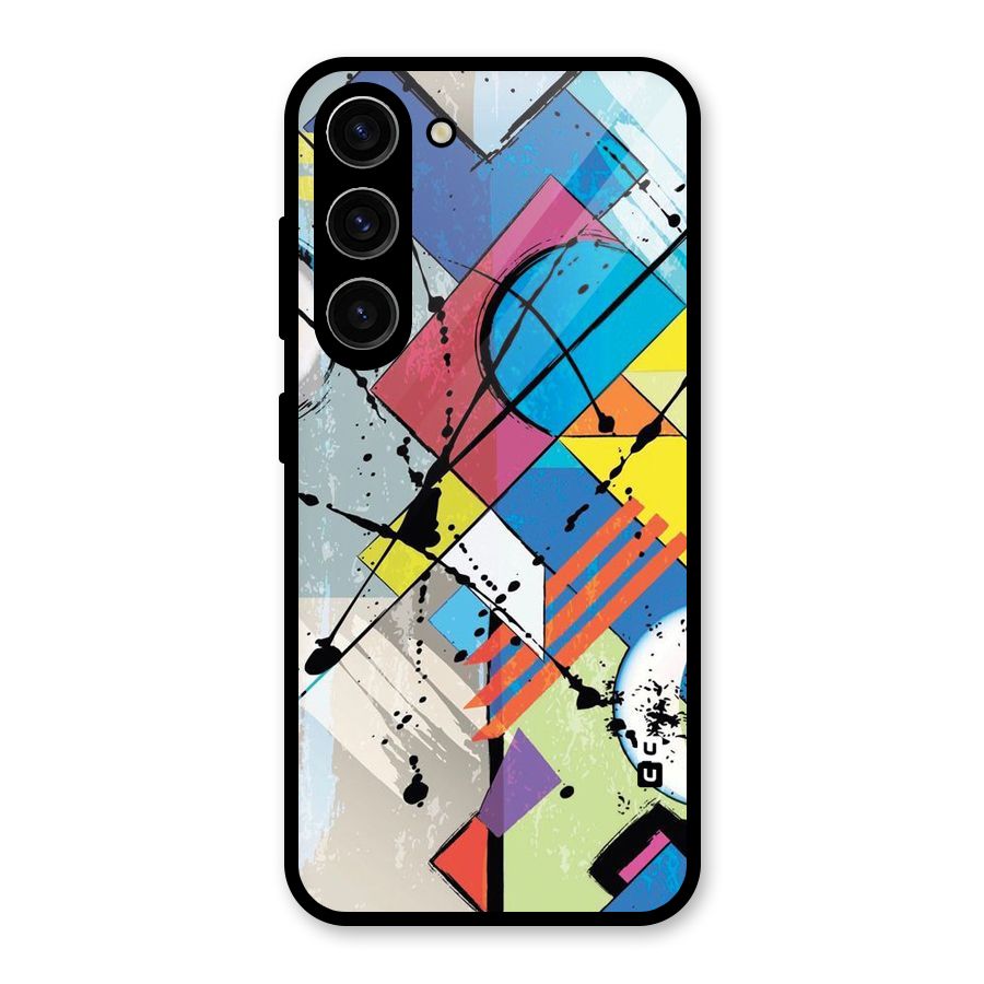 Abstract Paint Shape Glass Back Case for Galaxy S23