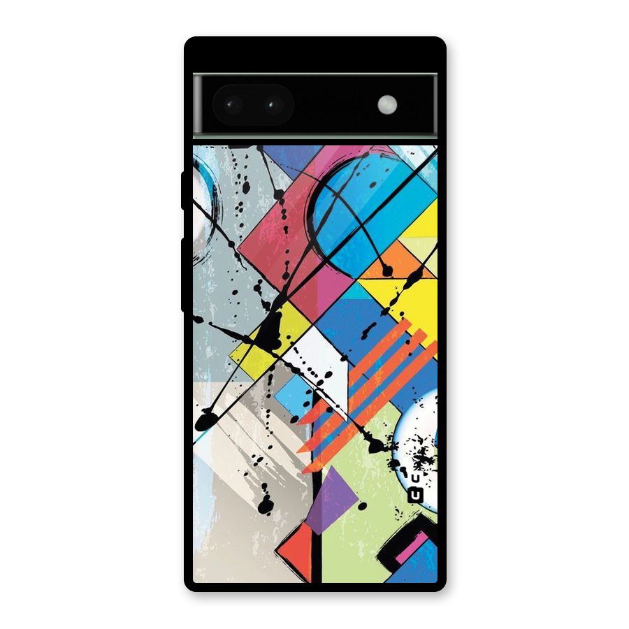 Abstract Paint Shape Glass Back Case for Google Pixel 6a