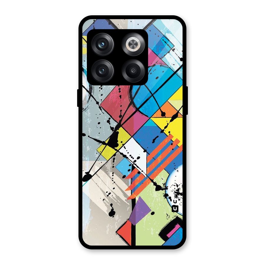 Abstract Paint Shape Glass Back Case for OnePlus 10T