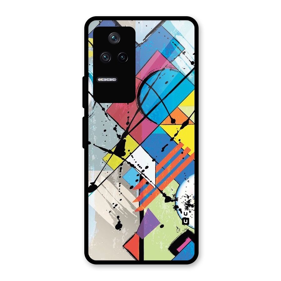 Abstract Paint Shape Glass Back Case for Poco F4 5G