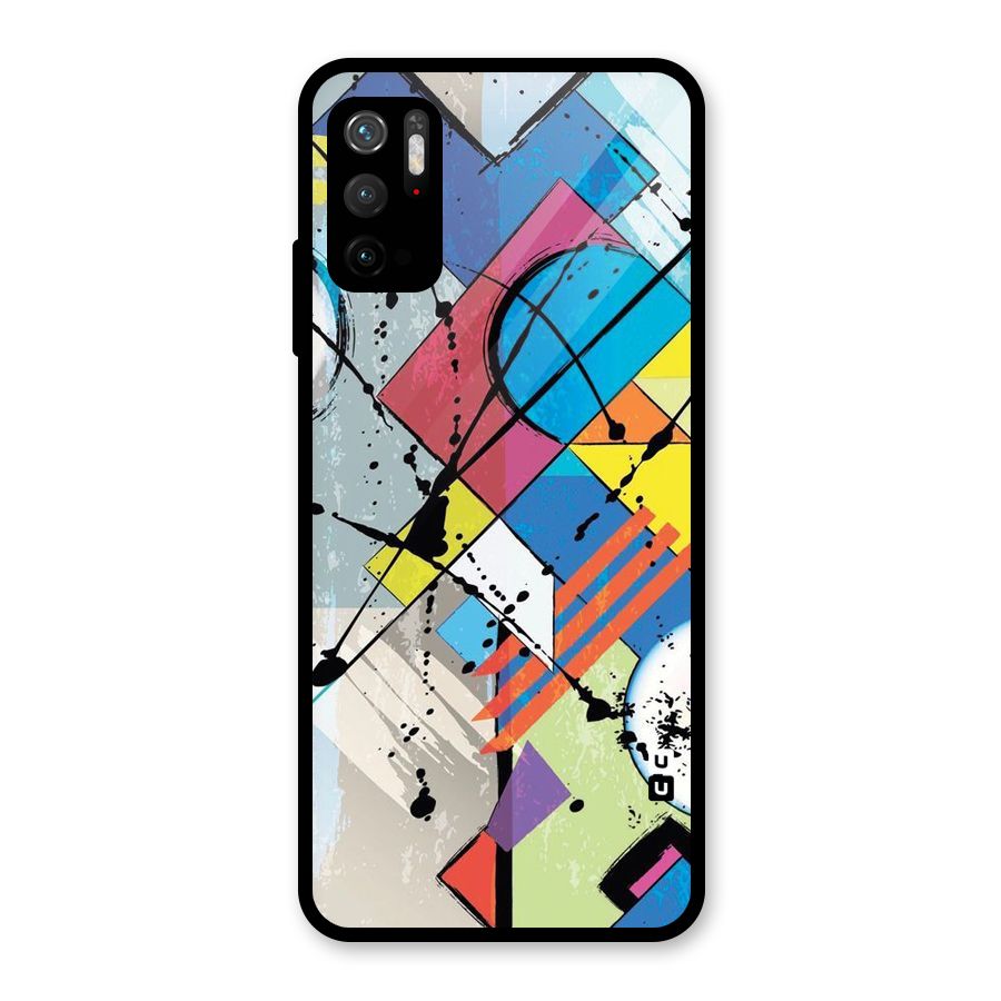 Abstract Paint Shape Glass Back Case for Poco M3 Pro 5G