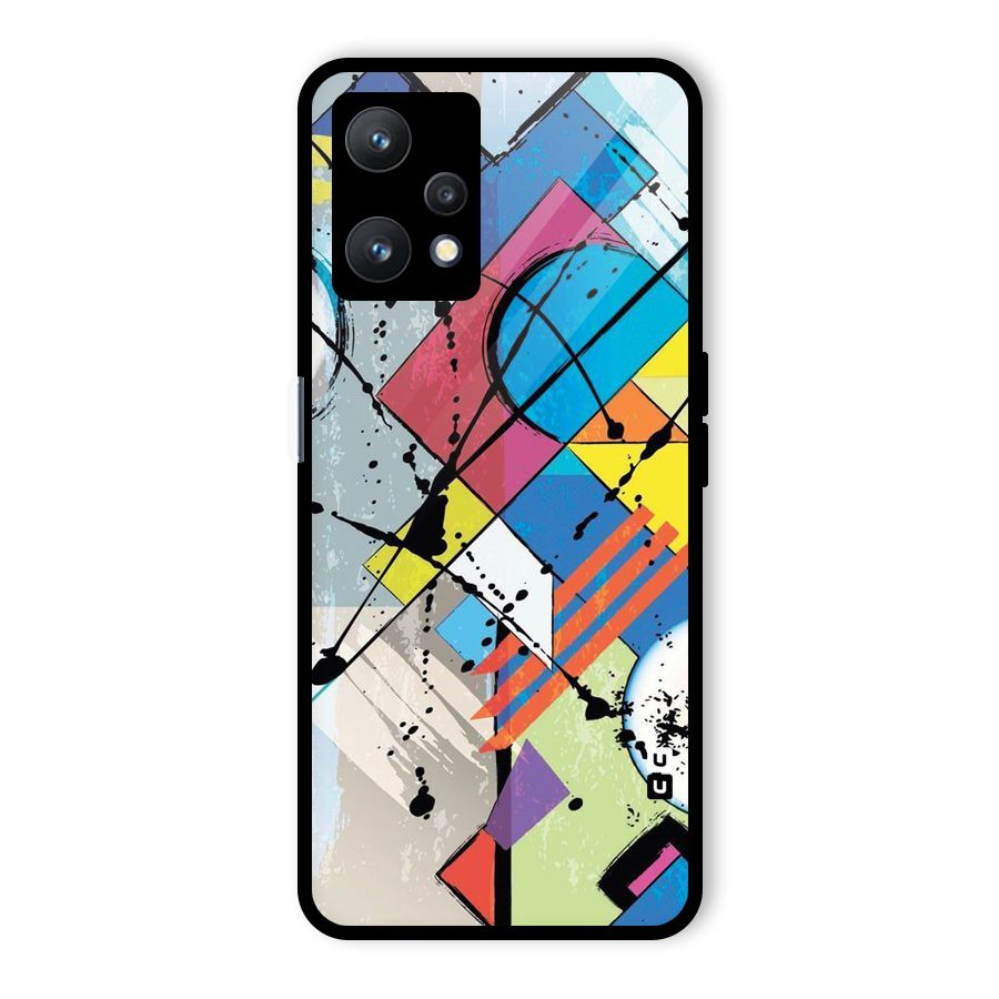 Abstract Paint Shape Glass Back Case for Realme 9 Pro 5G