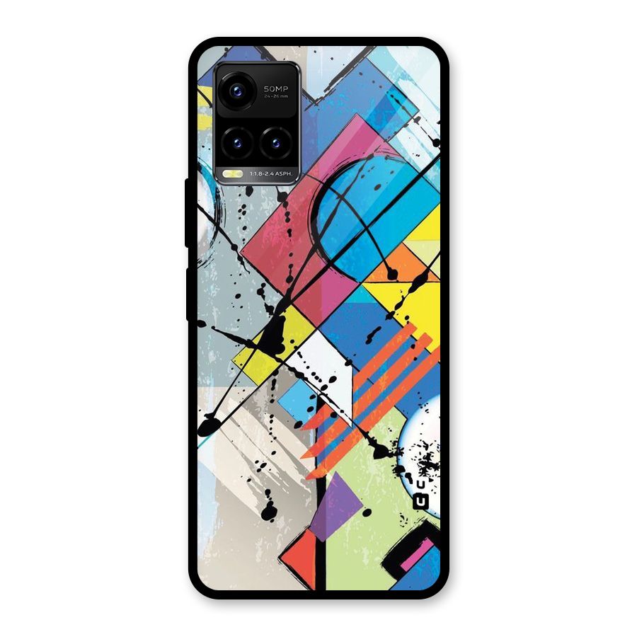 Abstract Paint Shape Glass Back Case for Vivo Y21T